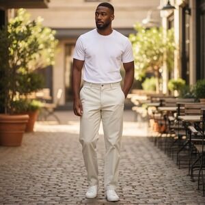 Polo Ralph Lauren Mens Classic Chino Philip Pants Cotton Beige Trousers Waist 38